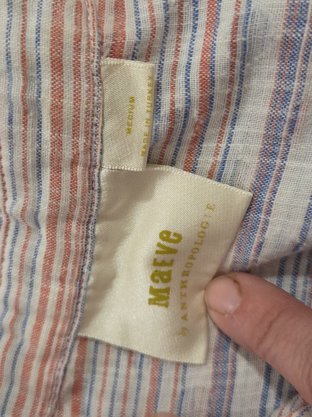 Anthropologie Maeve Breckenridge Medium Striped Button Down Shirt - Picture 2 of 2